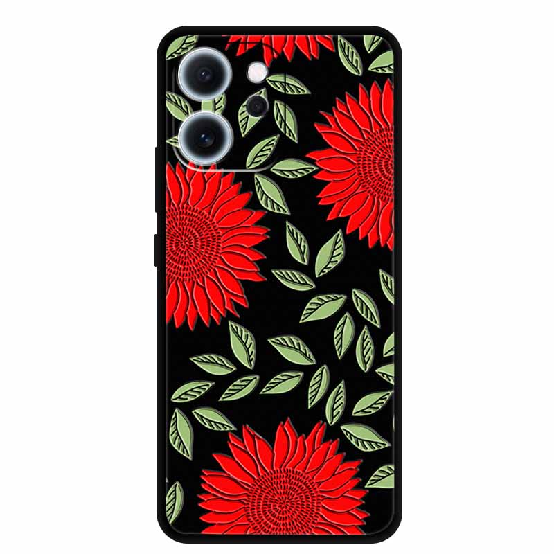 3D Flowers Emboss Fundas For OPPO Reno 15F 5G Case Soft Silicone Phone Cases For OPPO Reno 15F Back Covers Shell Coque 6.57"