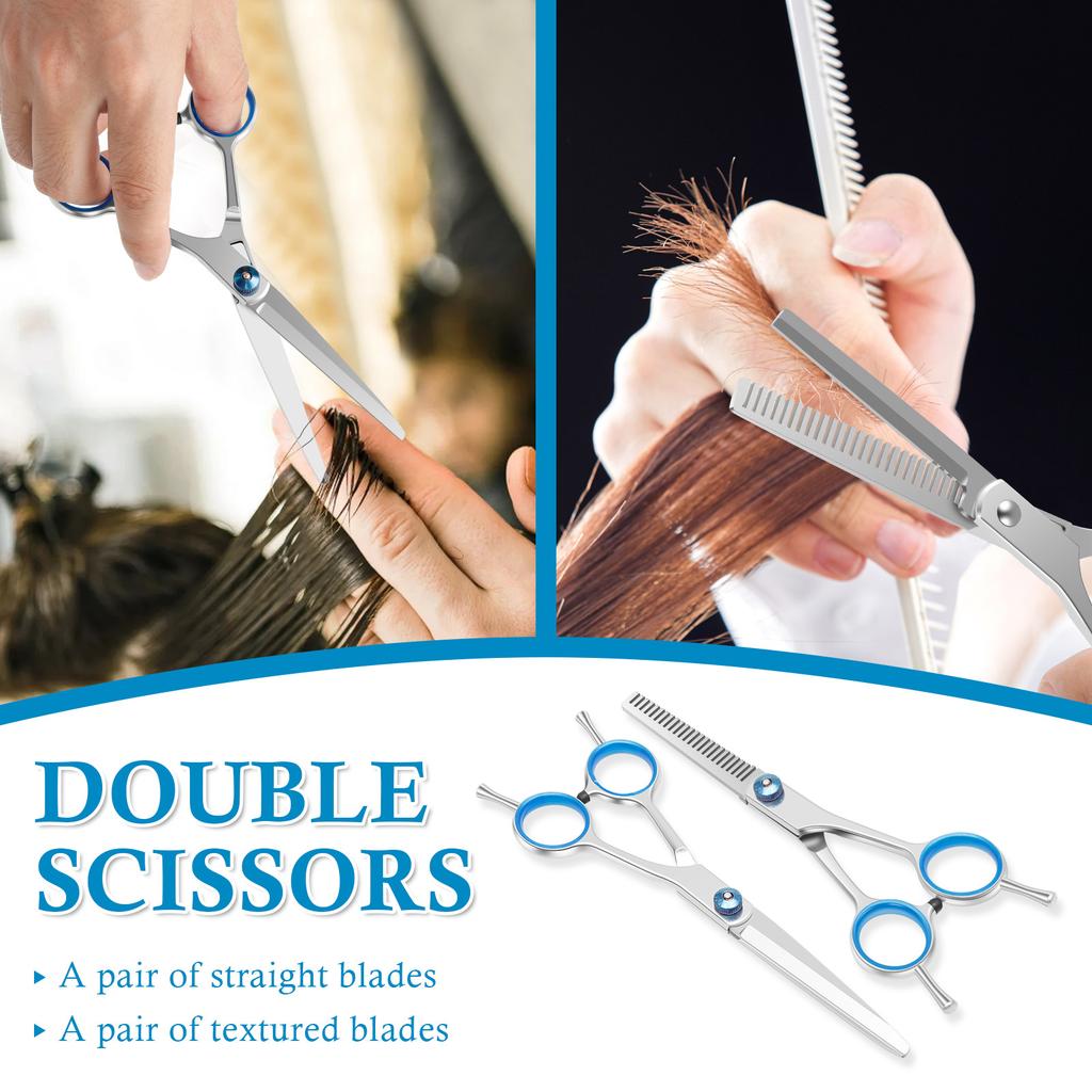Hairdressing Scissors Kit Stainless Steel Professional Hairdressing Scissors Set with Comb and Barber Cape for Barber Shop Home