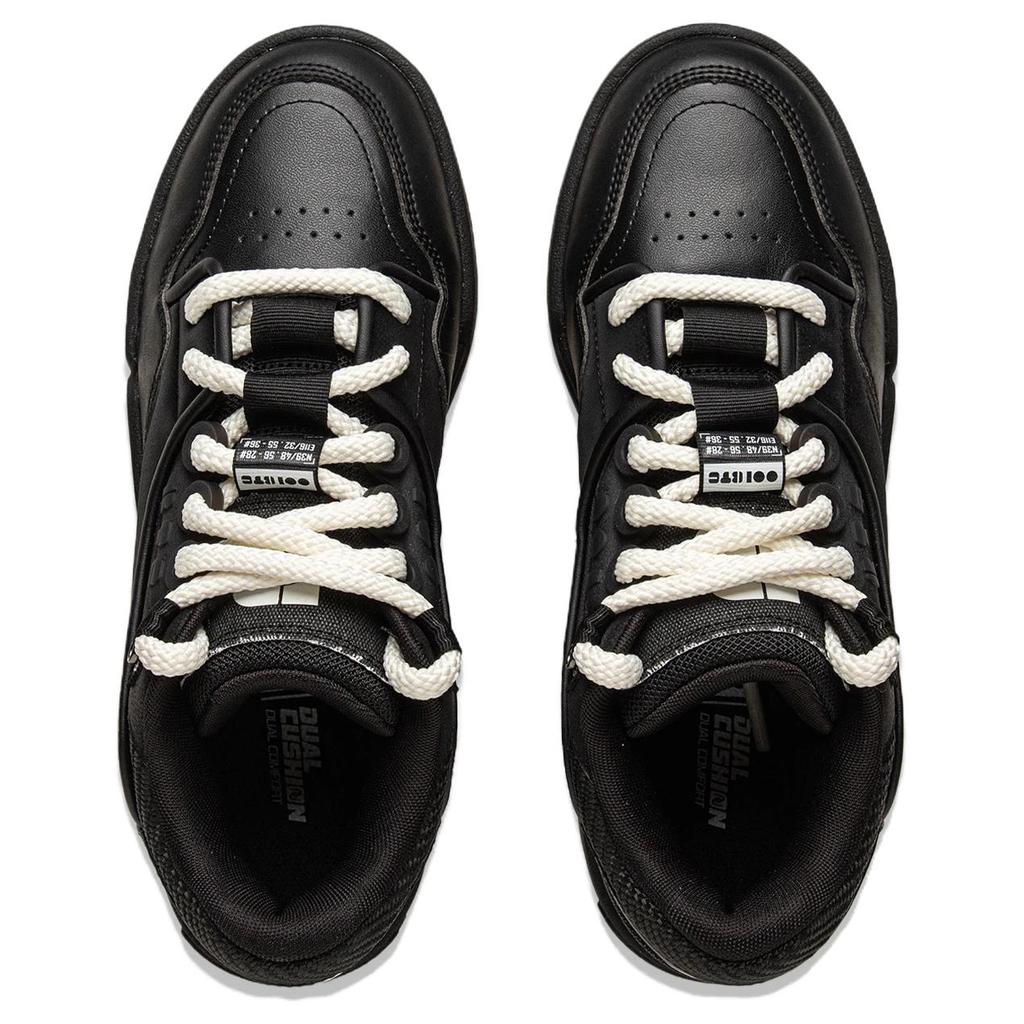 Li Ning 001 BTC Slip Resistant Cushioning Abrasion Resistant Lightweight Low top Skateboard Shoes Men's Black AGCV383-5