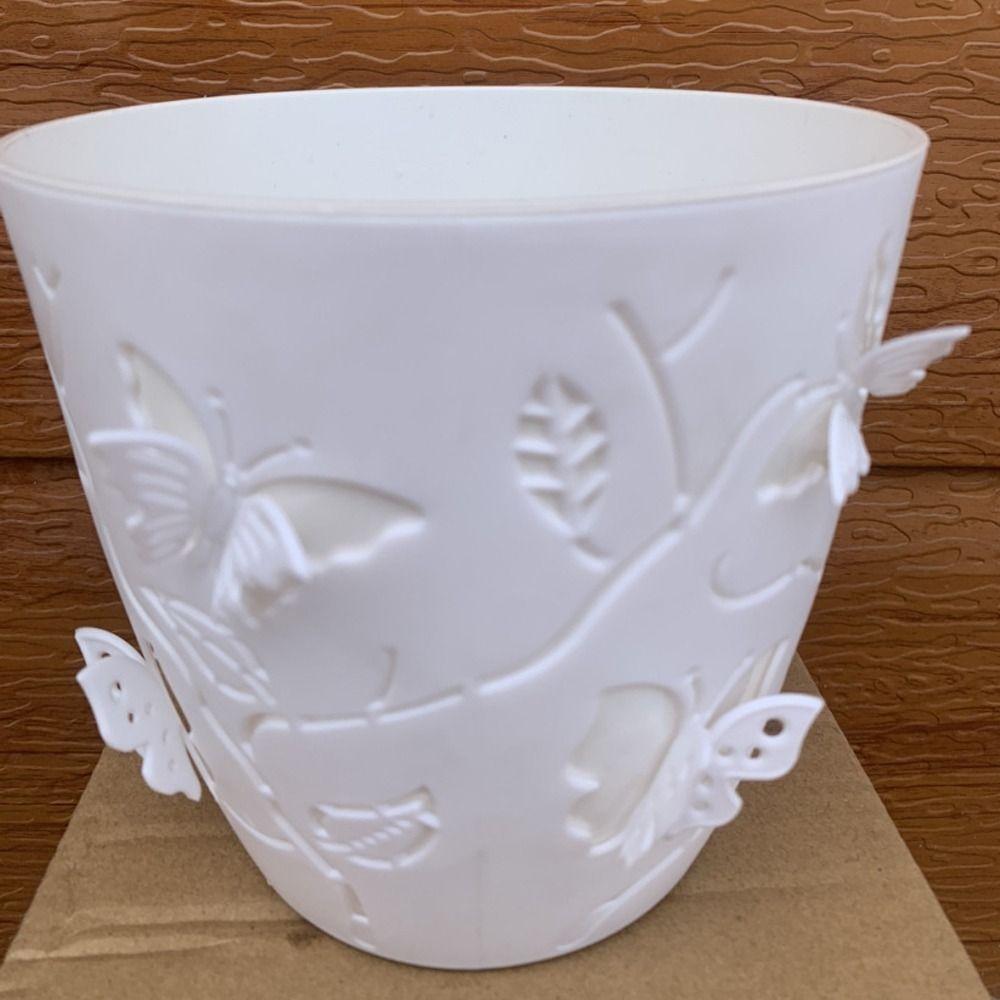 Plastic Succulent Flower Pot Colored Plant Planter Butterfly Relief Flowerpot  Office