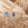 S925 Sterling Silver Colored Jewelry Natural Topaz Amethyst Citrine Ring Women
