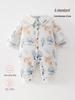 120g Quilted Cotton Baby Jumpsuit for Autumn/Winter - Thick, Cozy Newborn Crawling Outfit