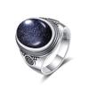 Vintage Sterling Silver 925 Ring with Large Natural Black Onyx Stone 10*14MM Oval Shape Fine Party Jewelry for Men.