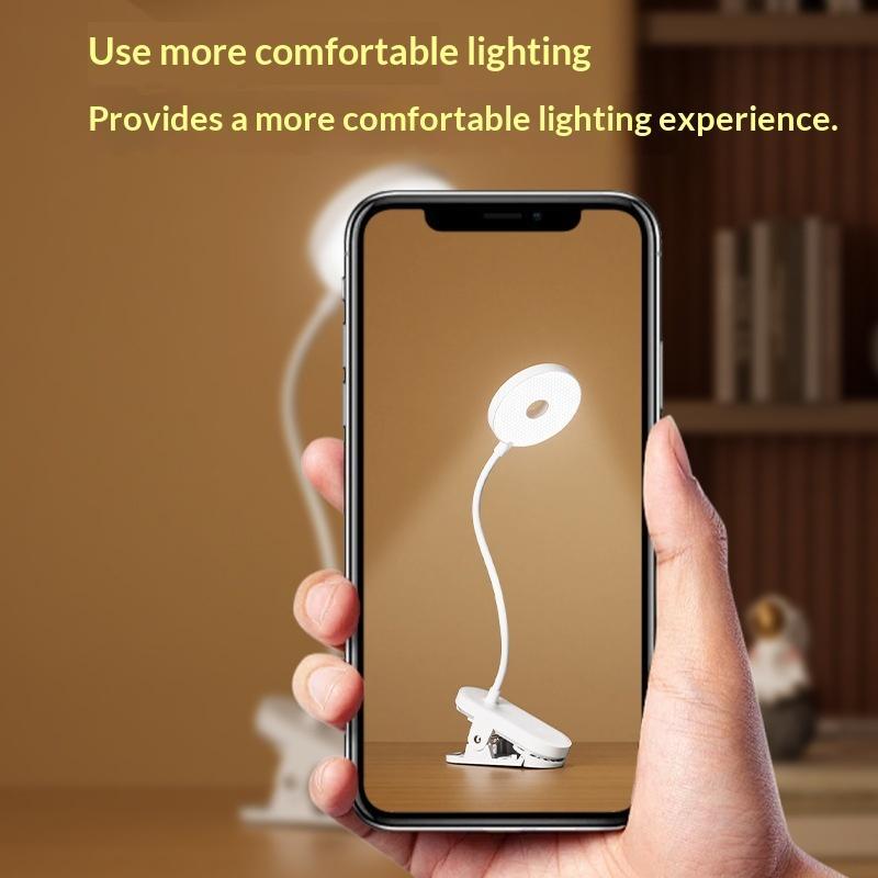 Rechargeable Clip On Led Desk Lamp Flexible Gooseneck Eye Caring Flicker Free For Study Home Office Dorm Reading Work