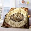 1PC  Freemason Poster Masonic Symbols  Soft Comfortable Throw Blanket Suitable All Seasons Great Gift Idea Home Office Travel
