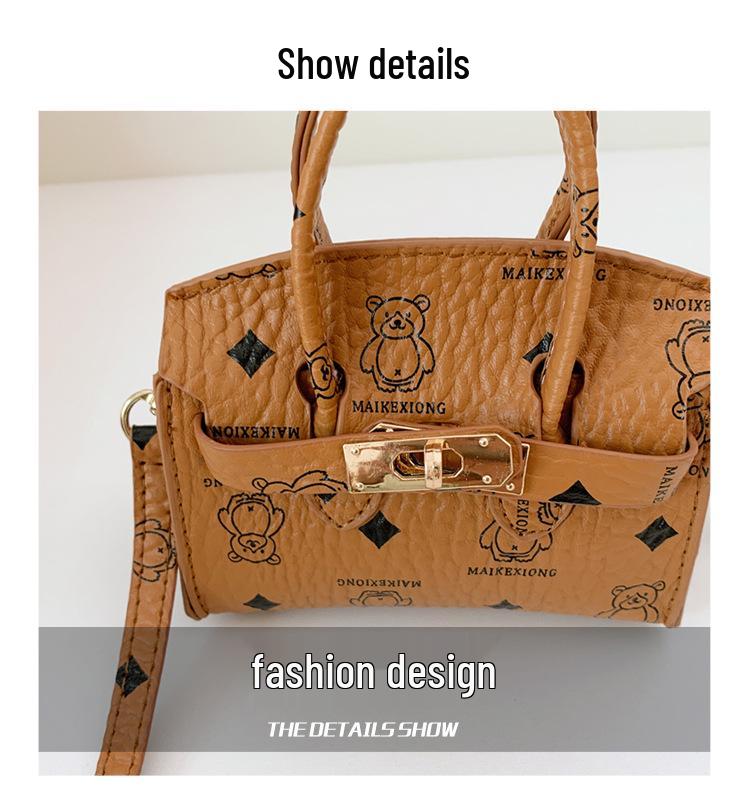 Korean Style Cartoon Bear Kids' Shoulder Bag - Cute Print Handbag & Coin Purse