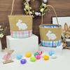 Reusable Striped Easters Decoration Basket Featuring Rabbit Patterns For Treat Storage And Tabletop Displays