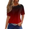 Women's Fashionable Casual Short Sleeve Print Round Neck Pullover Top