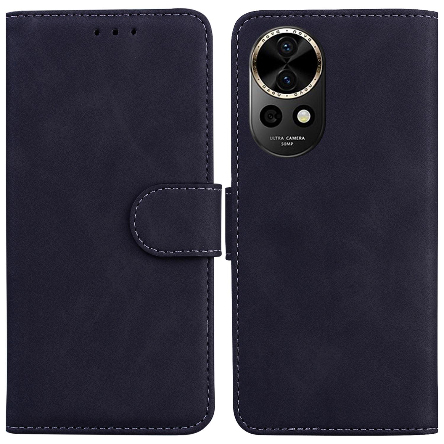 

For Huawei nova 12 5G Case Solid Color PU Leather Stand Phone Cover E