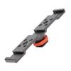 3 In 1 Hot Shoe Mount Adapter Extension Bar Bracket Stand for Camera Mobile PhoneBlack Silver