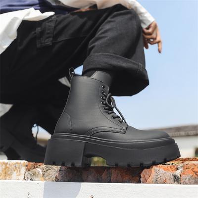 Hochwertige klassische britische Streetstyle-Lederstiefel für Herren Schwarz Hombre Daily Casual Partykleid Schuhe mit Höhenerhöhung