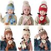 2Pcs Kawaii Knitted Beanies Hat Korean Style Cartoon Warm Scarf Children Hat Scarf Set Infant