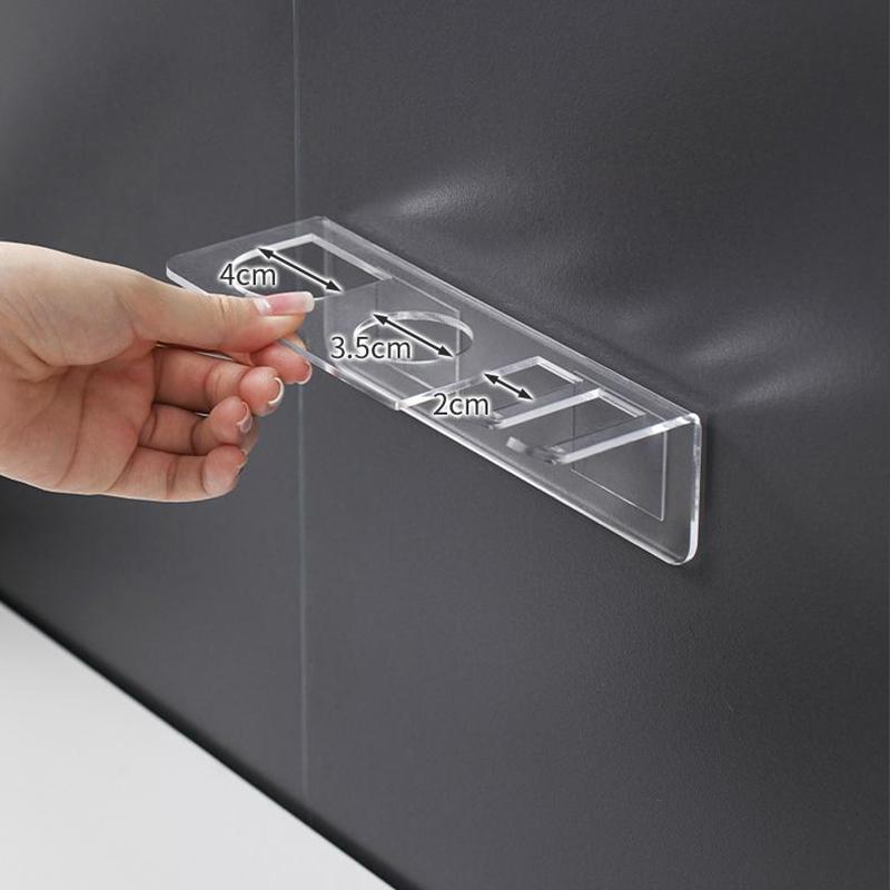 

Многофункциональный акриловый держатель для расчесок для ванной комнаты, настенная полка для хранения без сверления, прозрачный органайзер для волос 1pcs