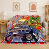 3D Rat Fink Cartoon Racing Car Moto Sign Flannel Blanket Soft Warm Throw Blanket for Bedroom Living Room Bed Travel Picnic Gift