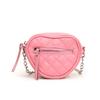 Heart Love Kids Chain Crossbody Bag Pink Pu Coin Wallet With Trendy Stitching