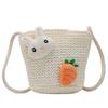 Stylish Lightweight And Durable Kids Woven Bag Featuring Cartoon Rabbit And Carrot