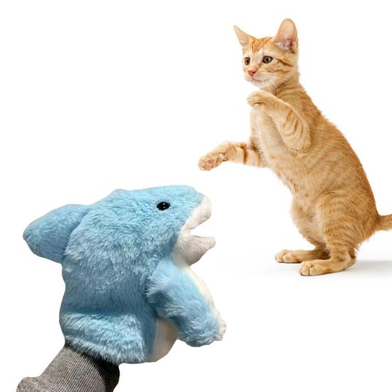 11" Hai Handpuppe Stofftier Ozeantiere Handpuppe mit beweglichem Maul Weiches Plüsch Hai Spielzeug für Kinder Rollenspiel Lehre Geschenk