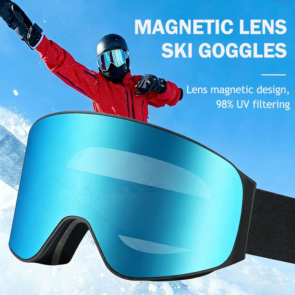 Magnetic Suction Ski Goggles With Colorful Lens Anti-Collision Anti-Glare UV Resistant Snow Sports Goggles Outdoor Sport Goggles