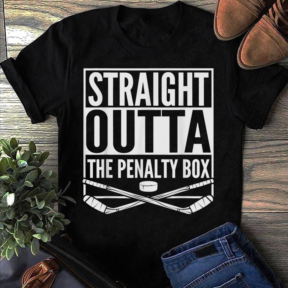 Straight Outta The Penalty Box Hockey T Shirt For Women Cotton Tops S чёрный
