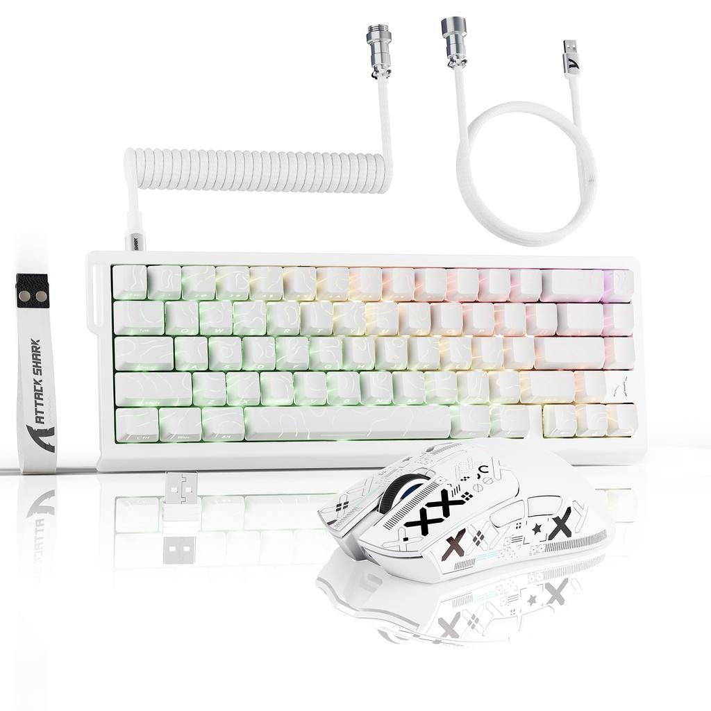 ATTACK SHARK Rapid Trigger Keyboard and Mouse X68PRO Gaming Keyboard and X11 Gaming Wireless Set with Magnetic and Certified by Technical Standards