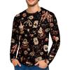 Halloween All Over Print T Shirt, Cute Pumpkin Graphic Tee for Women Men