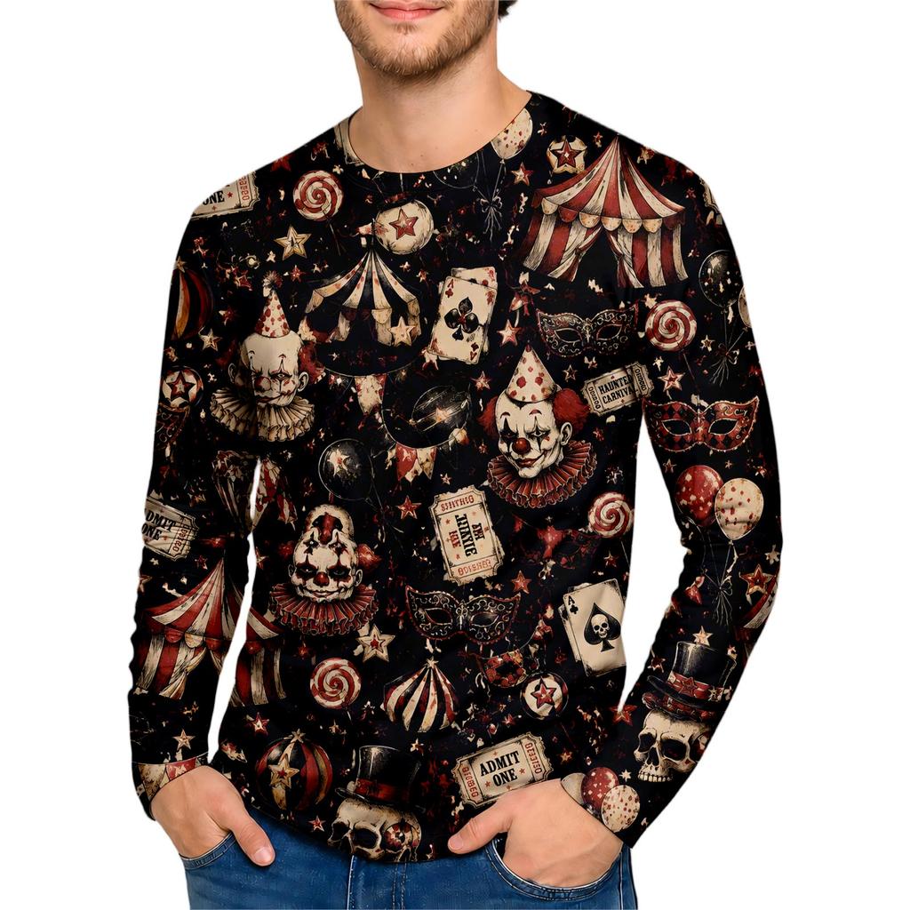 Halloween All Over Print T Shirt, Cute Pumpkin Graphic Tee for Women Men