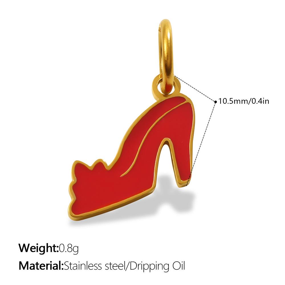 Fun Color Oil Drop Pendant Collection Fashion Love High Heels Crown Shape Jewelry Accessories
