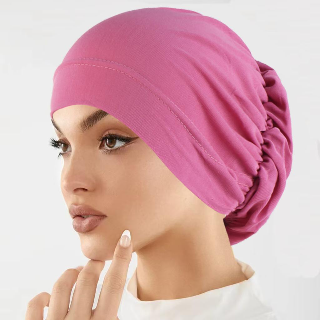 Modă Musulmană Femei Hijaburi Moale Elastic Culoare Solidă Turban Pălărie Cancer Chimioterapie Căciuli Căciuli Articole de Acoperit Cap Bandană Accesorii de Păr