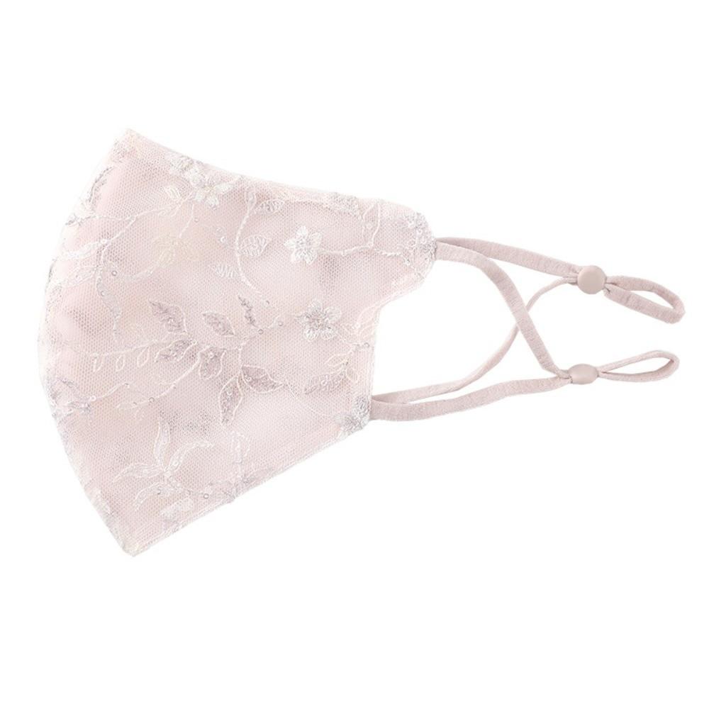 Embroider Flower Summer Lace Mask Breathable Half Face Covering Delicate Sunscreen Face Mask Women