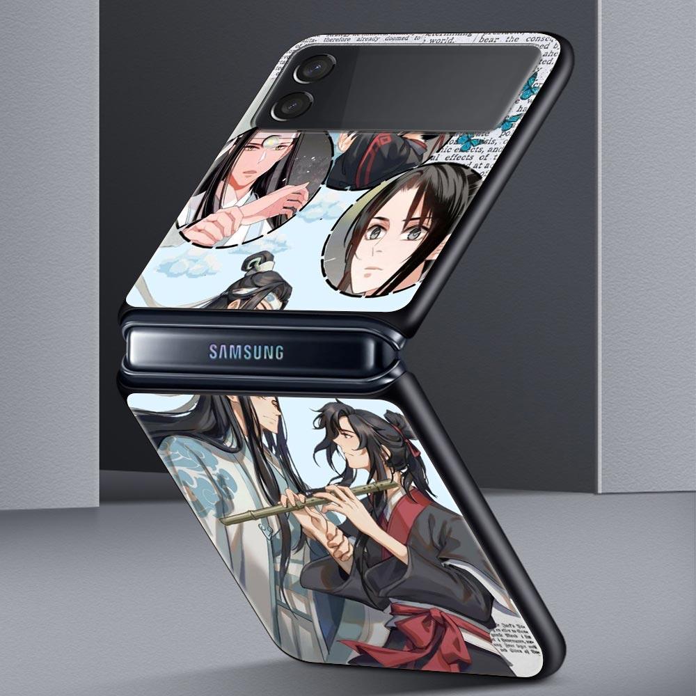 Anime Mo Dao Zu Shi MDZS Z Flip 4 Phone Case For Samsung Z Flip 3 5G Black Hard Shell Galaxy ZFlip3 ZFlip5 Cover Folding Luxury