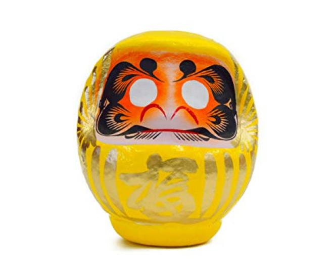 

Takasaki Daruma Yellow 11x10x9 Good Daruma Figurine Fortune, Wealth, Honor, Fortune, Red-Faced