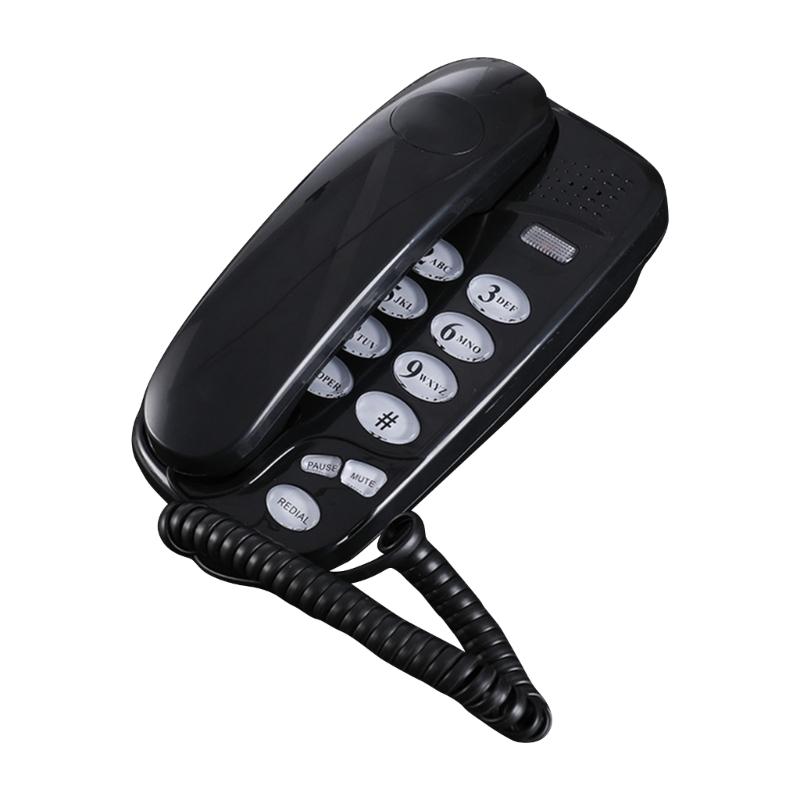 

KXT-580 Wall-Mounted Telephone Wall Phone Fixed Landline Wall Hanging Telephones with Call Light Redial for Home Office чёрный