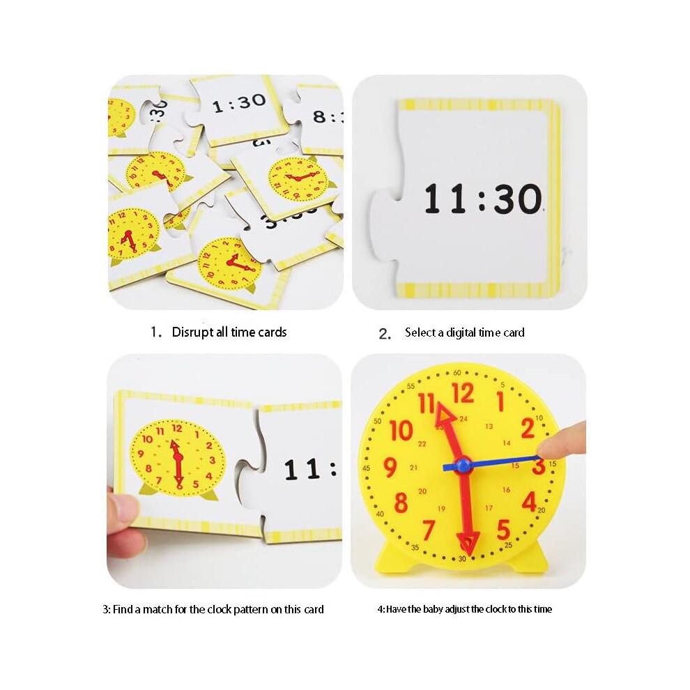 Analog Clocks Time Activity Set for Tactile Learning in Homeschooling - Educational Teaching Tools for Kids