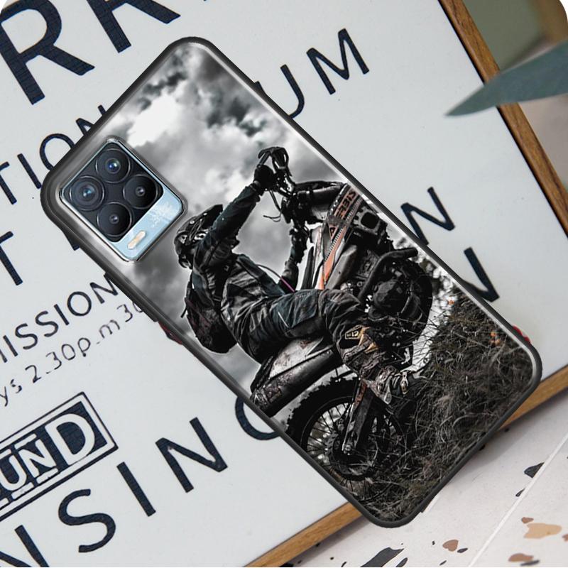 Moto Cross Motorrad Sport Hülle Für Realme C21 C11 C15 GT Neo2 Master 8 Pro 8i OnePlus 9 Pro 8T 9R Nord2 Coque Cover