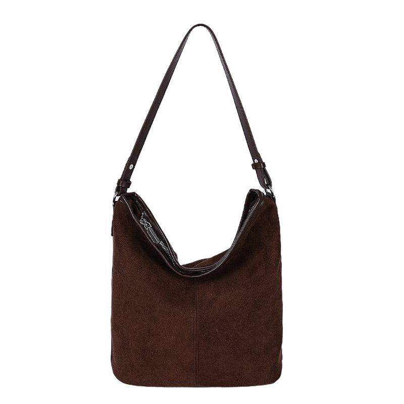 PU Suede Hobo Bag Women's Fashion Shoulder Tote with Soft Texture Casual Everyday Handbag