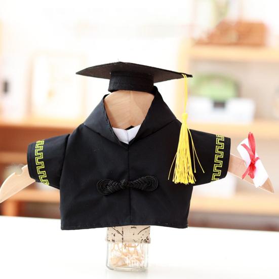 30CM Doll Graduation Gown Set with Tassels Hat Diploma DIY Plush