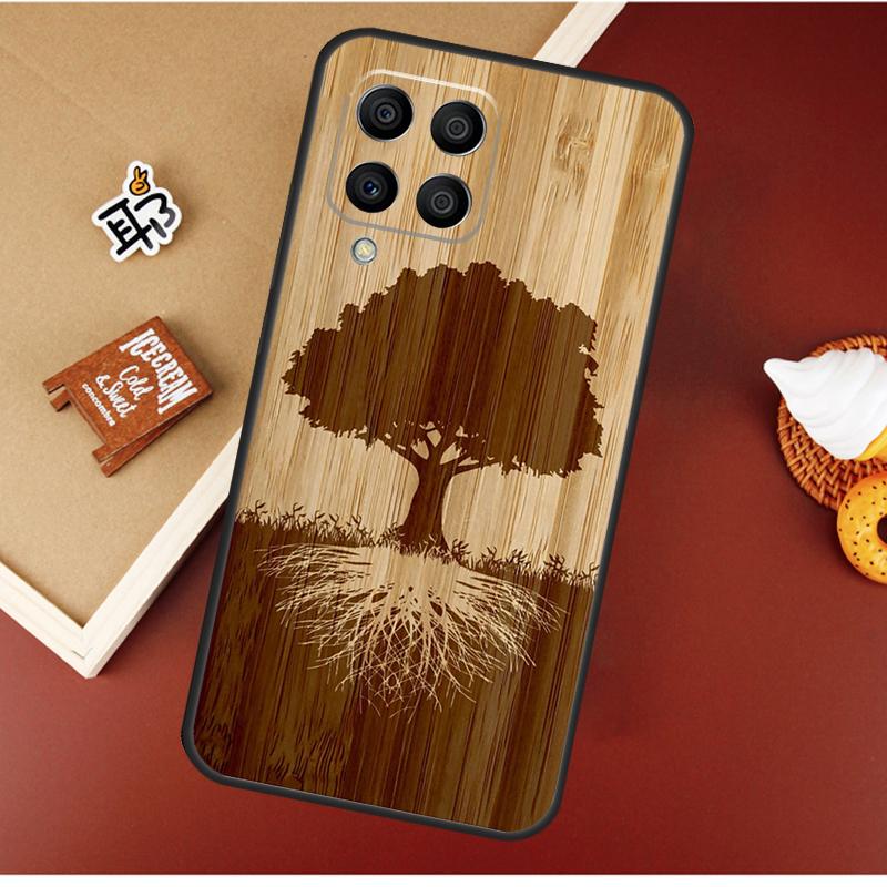 Tree Flower Bamboo Wood Case For Samsung Galaxy M21 M20 M23 M31 M11 M54 M14 M34 M13 M52 M32 M12 M16 M36 M56 M15 M55