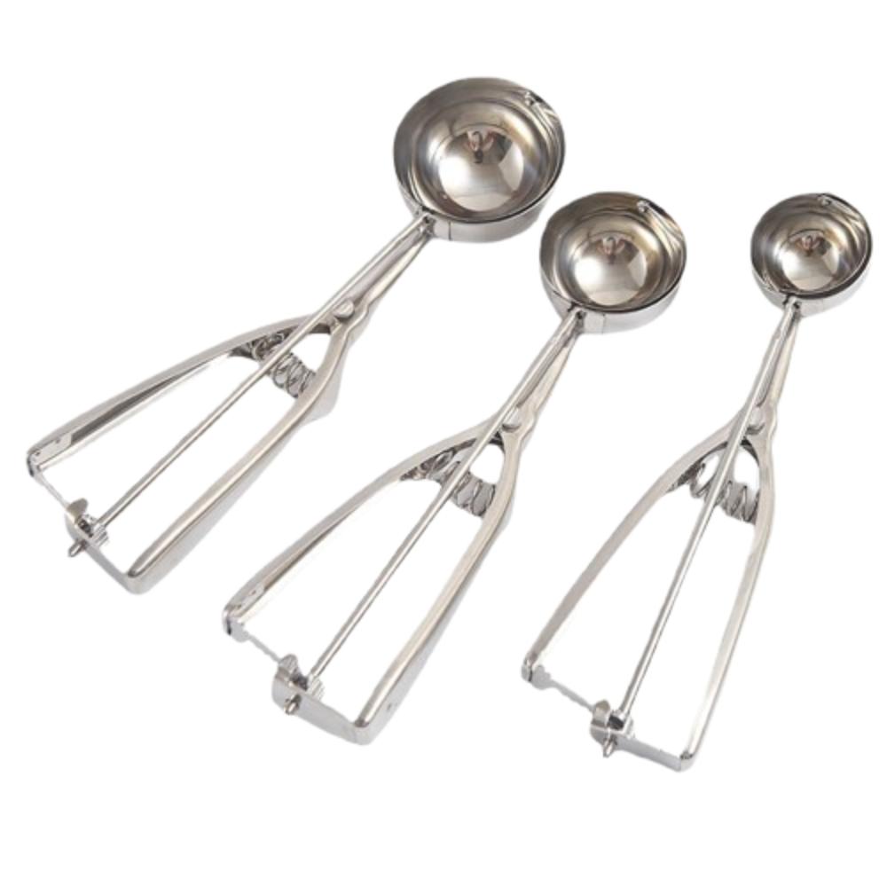 3Pcs/Set Mash Ice Cream Scoop Stainless Steel Ice Ball Digger Watermelon Ball Scoop  Dough