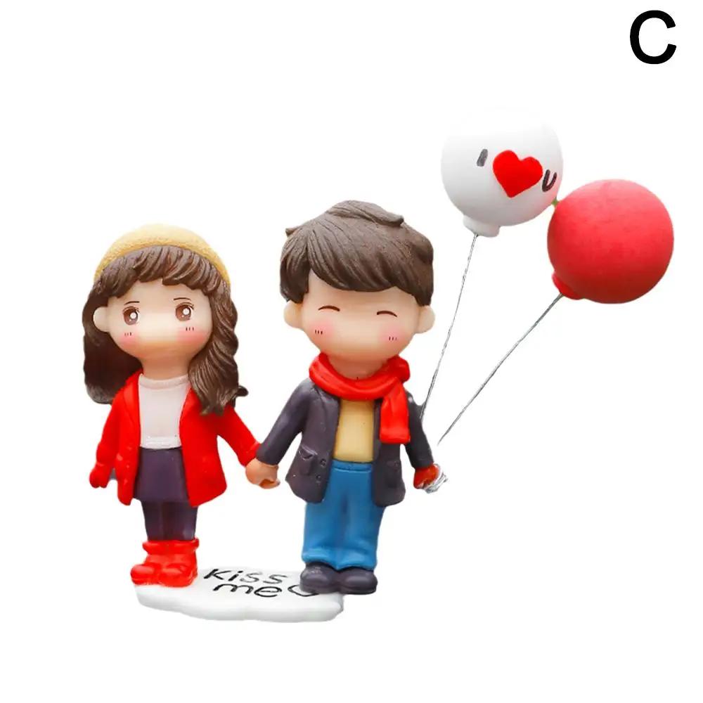 Car Cartoon Couples Dashboard Ornament Cute Couples Action Figure Balloon Auto Interior Dashboard Accessories for Girls Gif K8W7