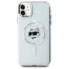 Karl Lagerfeld Klhmn61Hlschh Iphone 11   / Xr 6.1 Biały/White Hardcase Iml Metal Choupette Head Magsafe