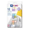 Staedtler 8023 C12-3ST Modeling Clay, Pastel Colors, 12 Half Blocks