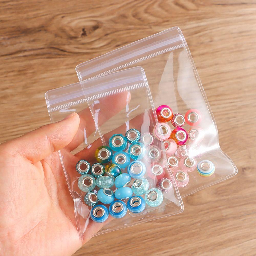 100Pcs PVC Plastic Self Sealing Bag Dustproof Jewelry Bag New Zip Lock Bags Necklace Bracelet Ring