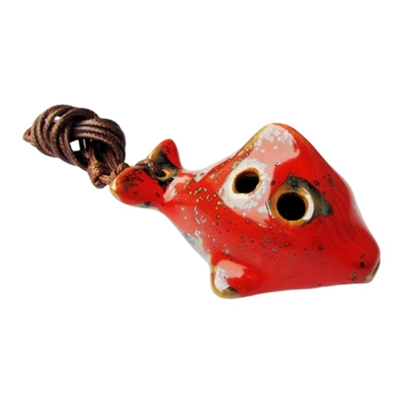 Handcrafted 6 Hole Ceramic Ocarina In C Key Musical Instrument Artistic Crackle Glaze Ceramic Ocarina