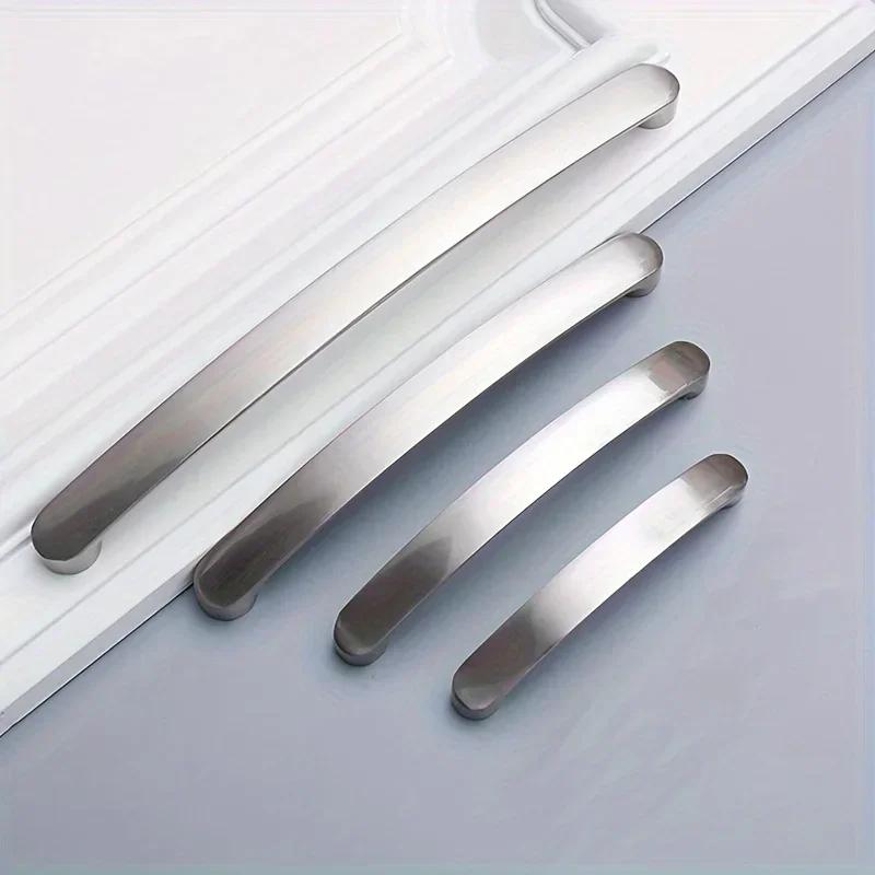 6pc Modern Brushed Aluminum Cabinet Handles, Suitable for Cabinets, Drawers Handles - Upgrade Your Kitchen with Style!