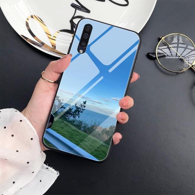 

Чехол с горным пейзажем для Samsung Galaxy A71 A72 A70 A73 A53 A13 5g A03 A22 A21s A03 Core A42 A52, чехол из закаленного стекла Capinha For Samsung A71