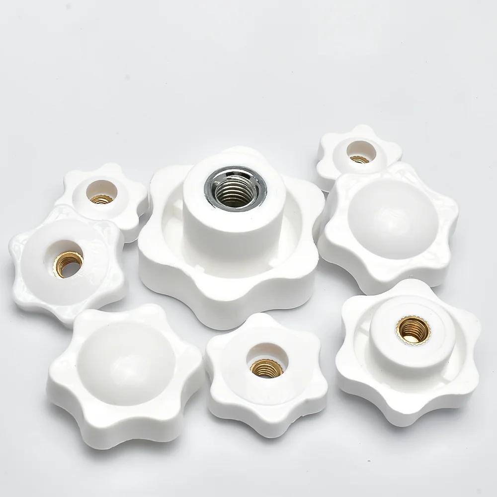 2-10pcsThumb Knob Nut M4 M5 M6 M8 M10 M12 Black White Clamping Handle Plum Thread Hand Mechanical Manual Tighten Star Nuts
