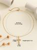 European and American Fashion Personality Women's Micro Inlaid Colored Zircon Double Layer Cross Hollow Stripe Necklace