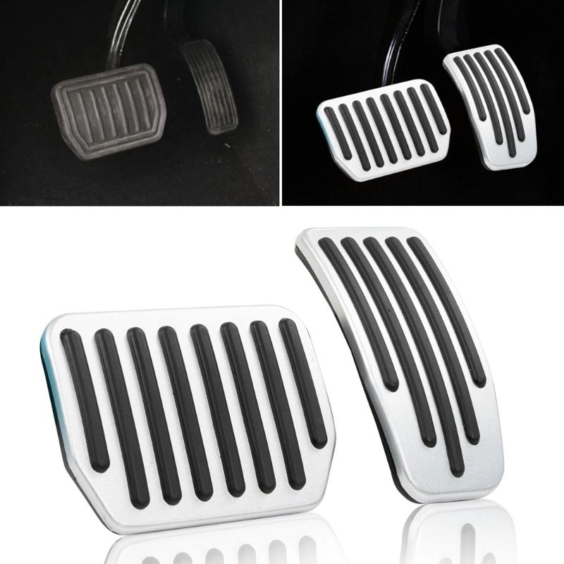 2 Pieces Aluminum Accelerator Pedal Covers Protectors Suitable For Vehicle Easy To Install And Improves Driving Comfort