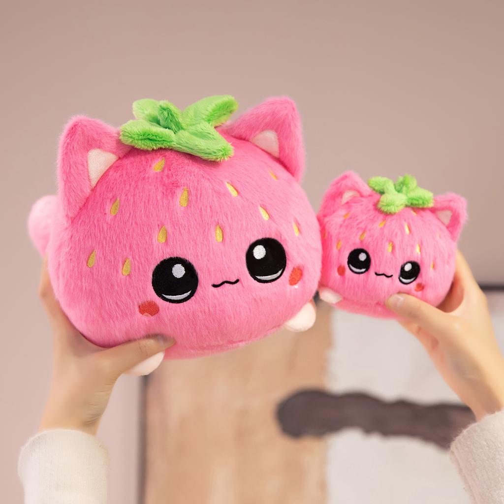 Schattig Pluche Knuffeldier Aardbeienkat Kussenpop Kinderverjaardagscadeau Huisdecoratie Dier Kerstcadeau