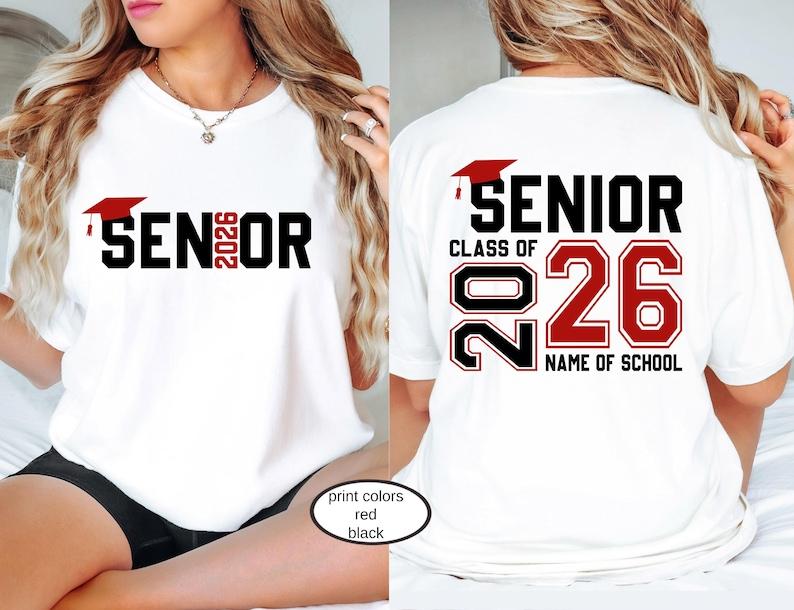 Senior Class of 2026 Shirt High School Graduation Tee Retro Senior Mom 2026 Gift S